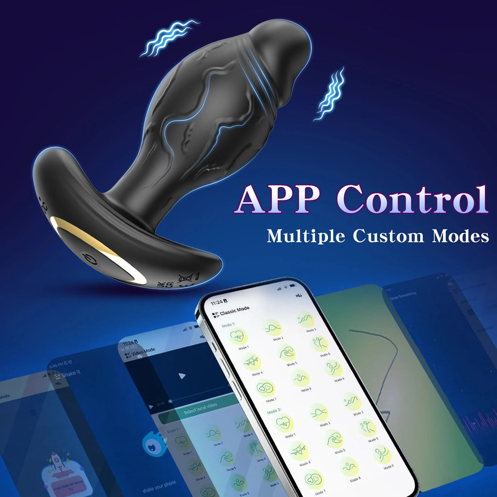 App-Controlled Rotating Vibrating Anal Plug – 9 Modes