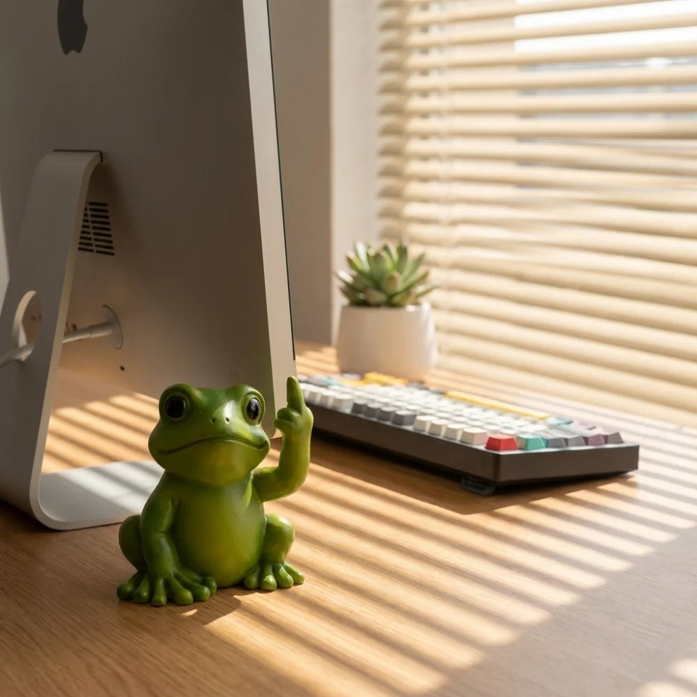 Creative Frog Mini Figurine Resin Animal Statue Ornament Desktop Entrance Home Office Decor Small Animal Ornament