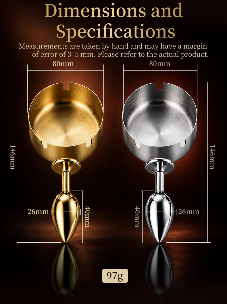 Metal Ashtray-Style Anal Plug
