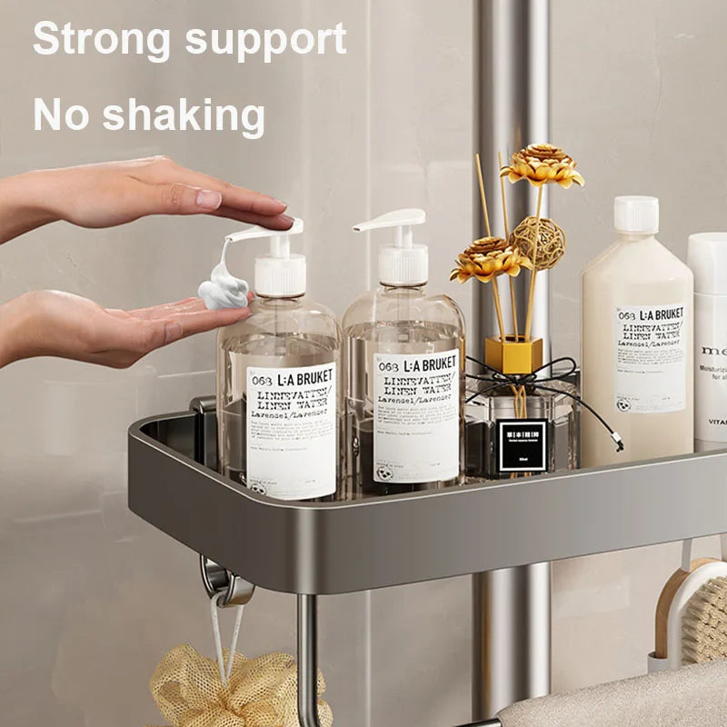 Removable Aluminum Shower Rod Storage Tray