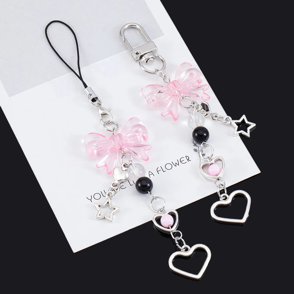 Y2K Bow, Heart & Star Phone Charm