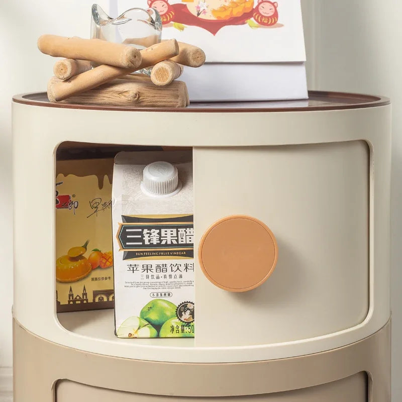 Pink Round Kawaii Bedside Table