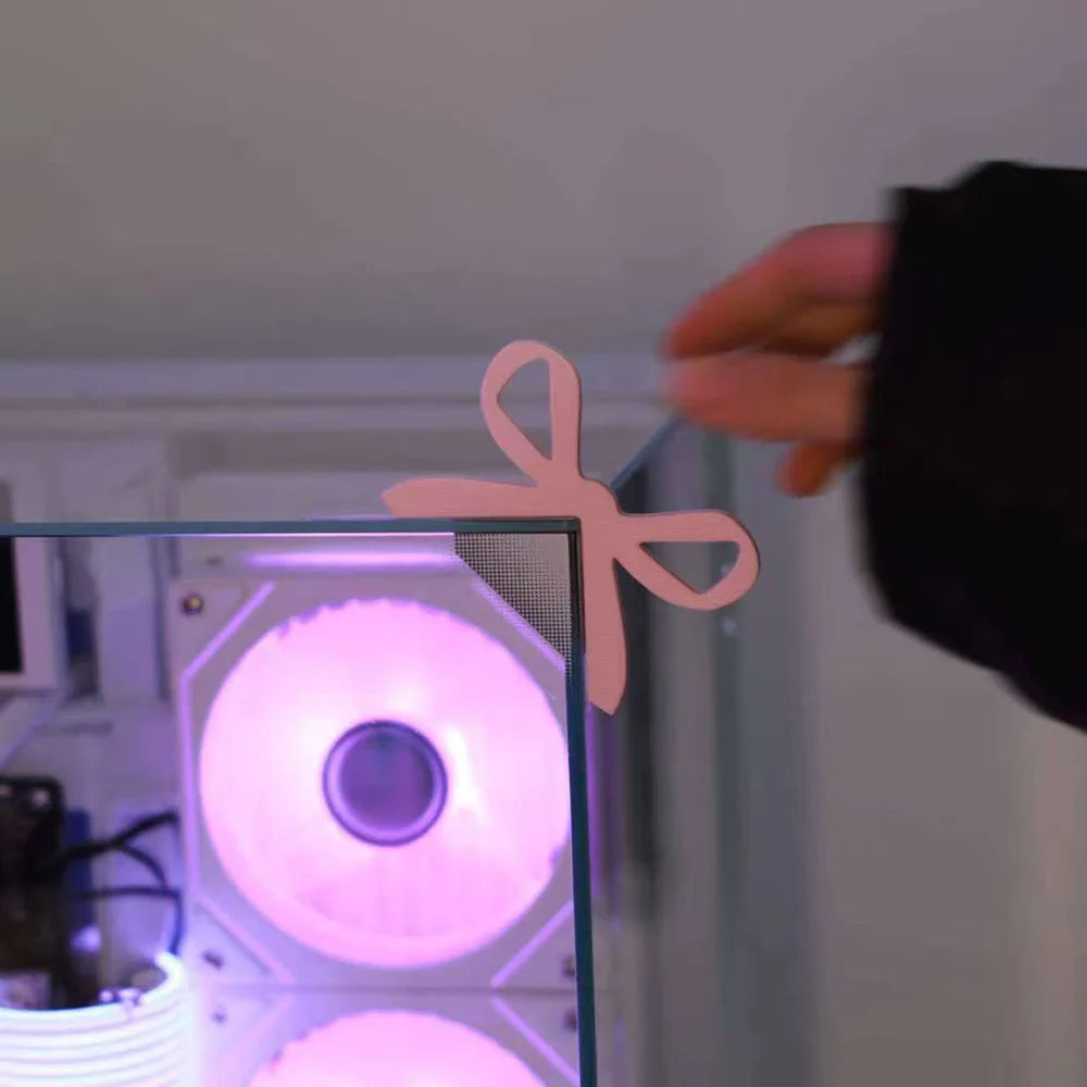 Cute Bow Monitor Corner Decoration