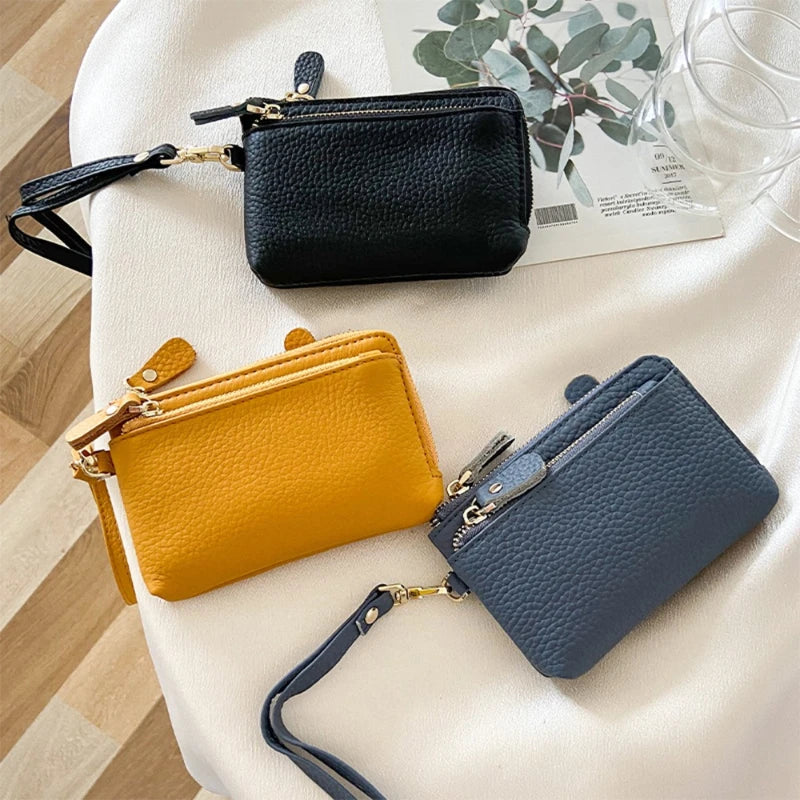 PU Leather Wallet  FOR WOMEN European American Style Large Capacity Multi-Compartment Card Holder with Wrist Strap Coin Purse