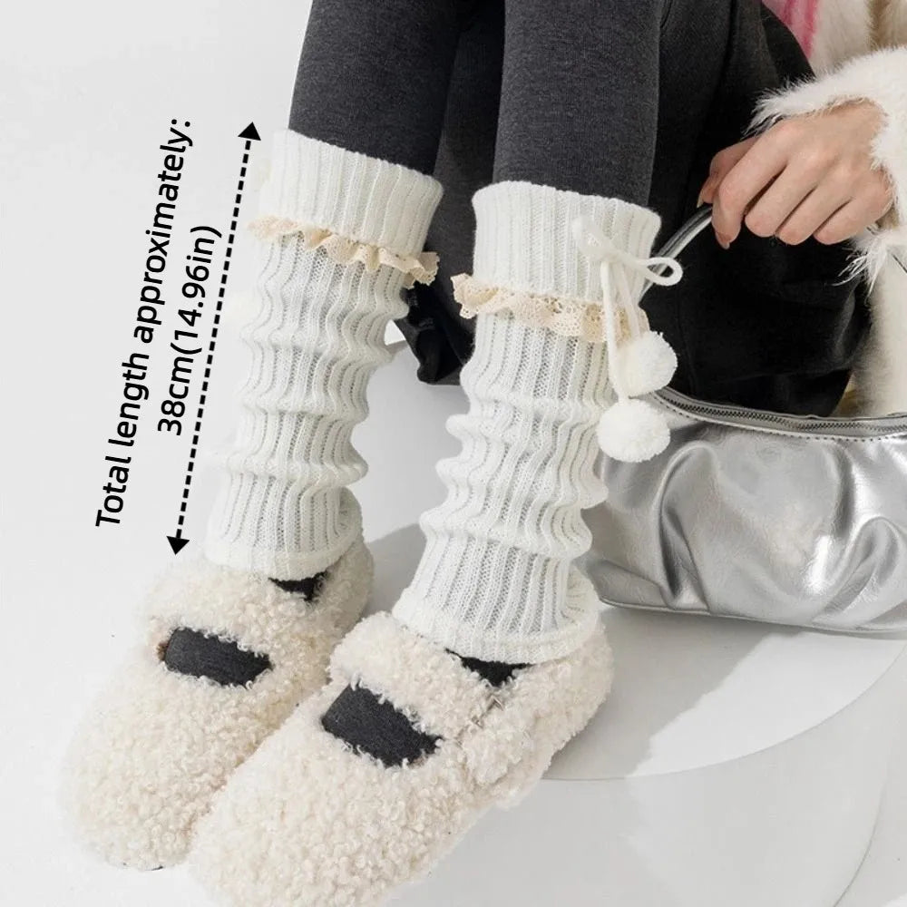 Kawaii Knitted Y2K Mid-Calf Leg Warmers