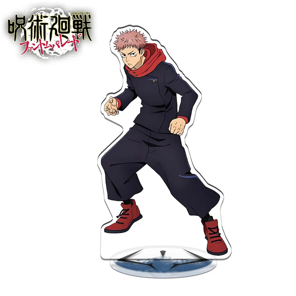 1PCS Anime Jujutsu Kaisen Yuji Itadori Satoru Gojo Stand Model Plate Desk Decor Standing Sign Game Fans Gift