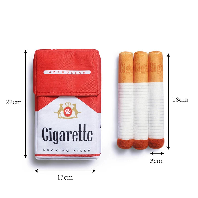 Cigarette-Shaped Giggling Plush Dog Toy