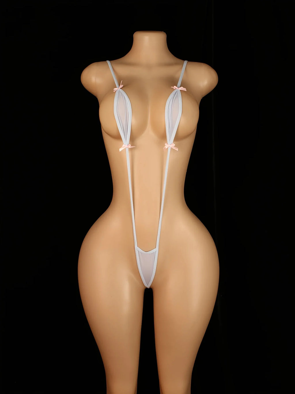Sexy Adjustable Strappy Teddy Bodysuit for Women - Black Lingerie with Red Accents, Backless Design, Semi-Sheer Adult Apparel