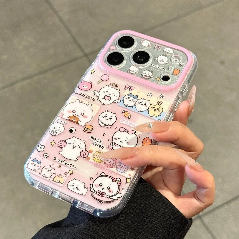 Kawaii Phone Case Chiikawas For iPhone 17ProMax 17 16 15 14 TPU All-inclusive Soft Anti-fall Wear-resistant Slim Protective