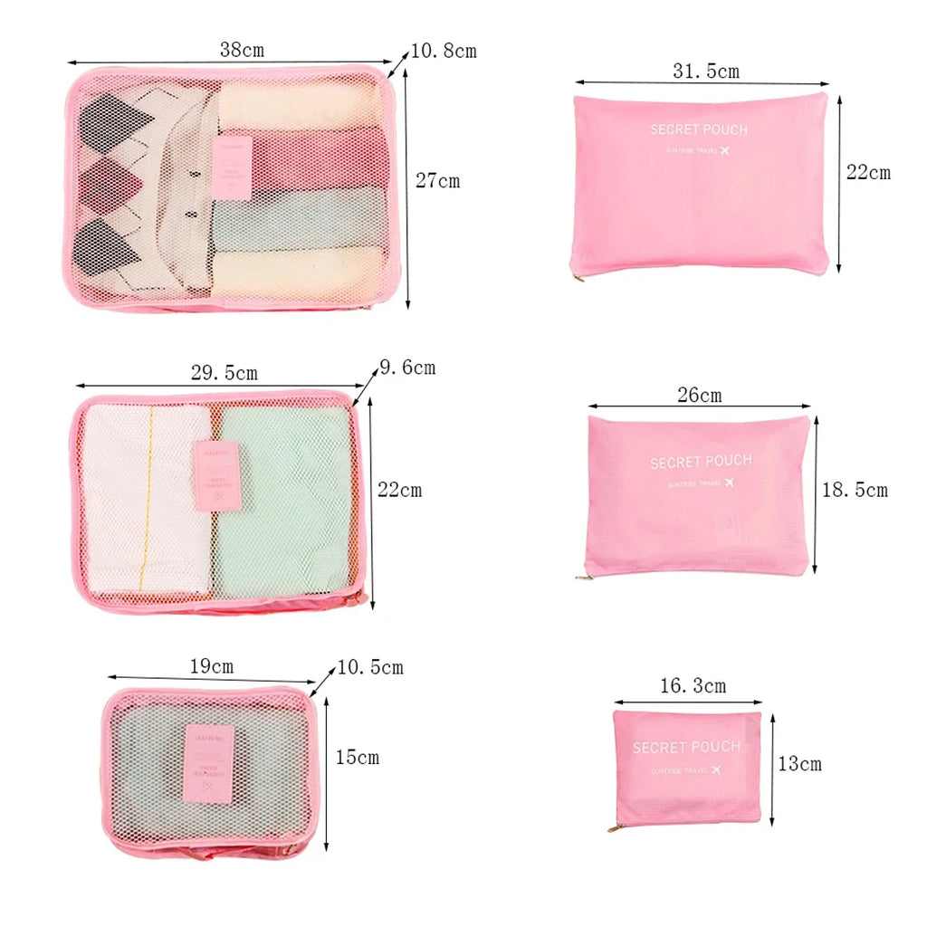 6-Piece Travel Packing Cube Organizer Set