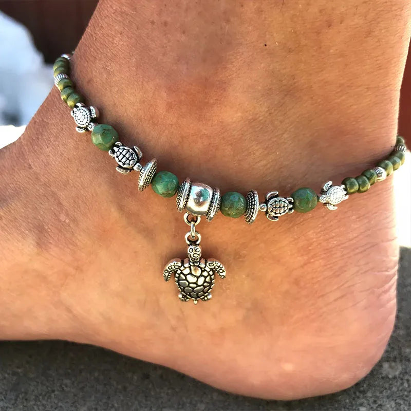 Women's Boho Lotus Chakra Beaded Anklet