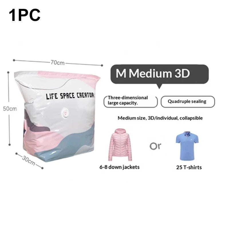 Large No-Pump Vacuum Compression Storage Bags