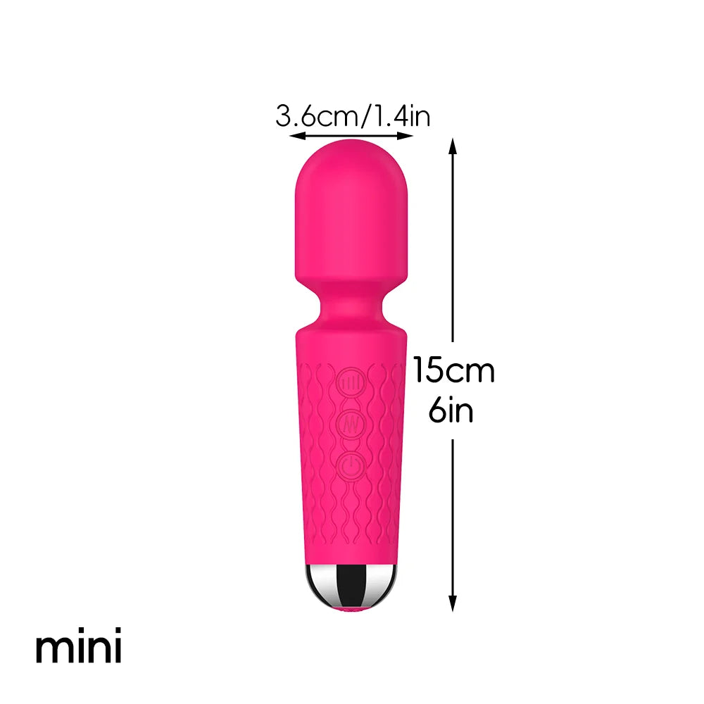 Waterproof Rechargeable Wand Vibrator – 20 Modes/8 Speeds