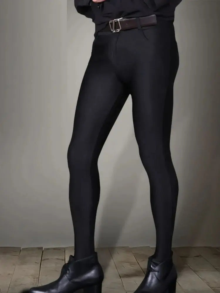 Glossy High Elastic Spandex Mens Pantyhose Tights Fitness Legging Pencil Pants Joggers Sexy Trousers Pantalon Streetwear Spodine