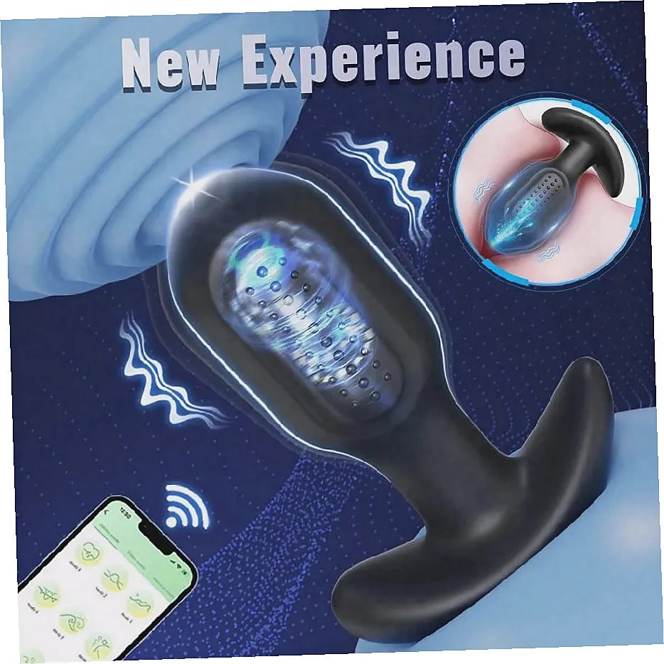 App-Controlled Rotating Vibrating Anal Plug
