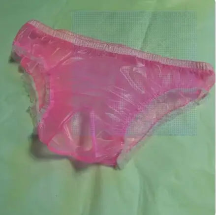 Women's Transparent PVC Open-Crotch Low-Waist Panties