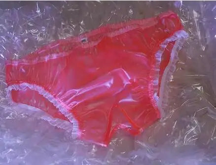 Women's Transparent PVC Open-Crotch Low-Waist Panties