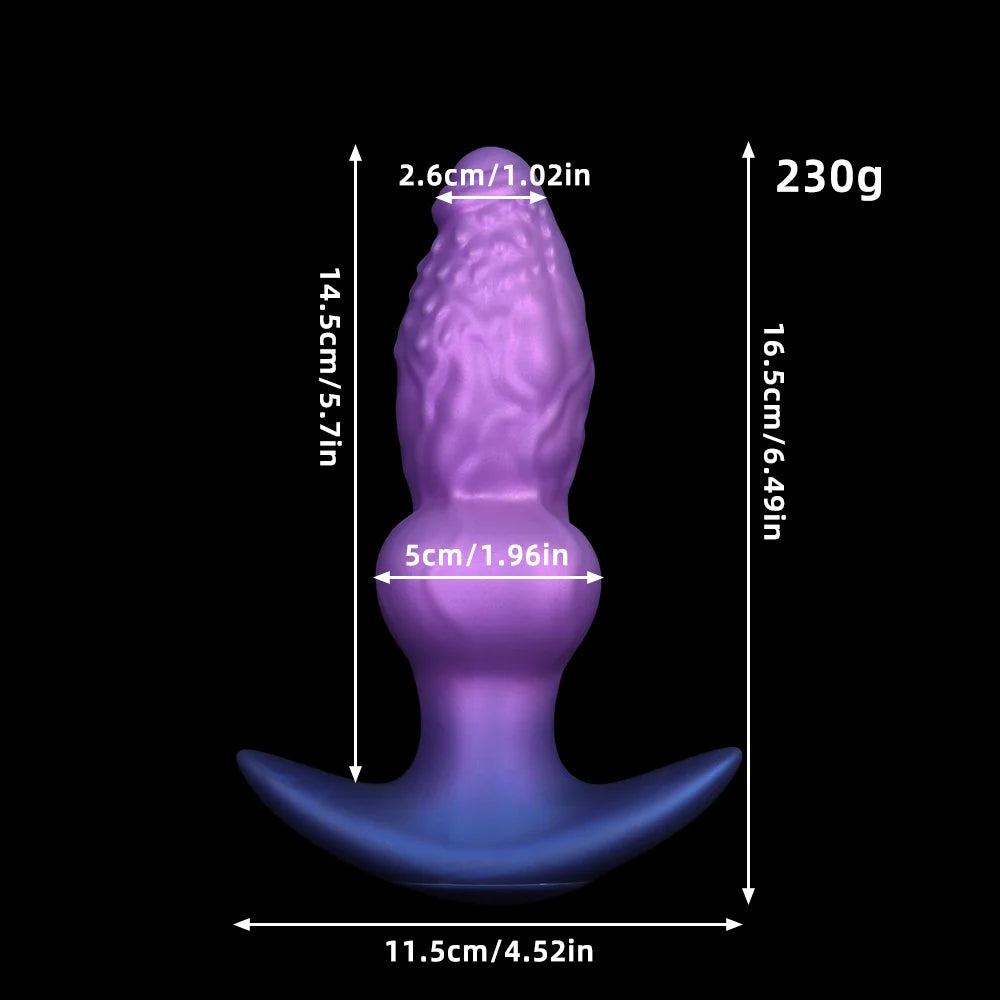 Textured Silicone Anal Plug with Flared Base