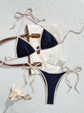 Sexy  Contrast Color Separates Micro Bikini 2026 Women's Swimsuit Female Swimwear Mini Thong Bikinis Set Two-piece Bathing Suit