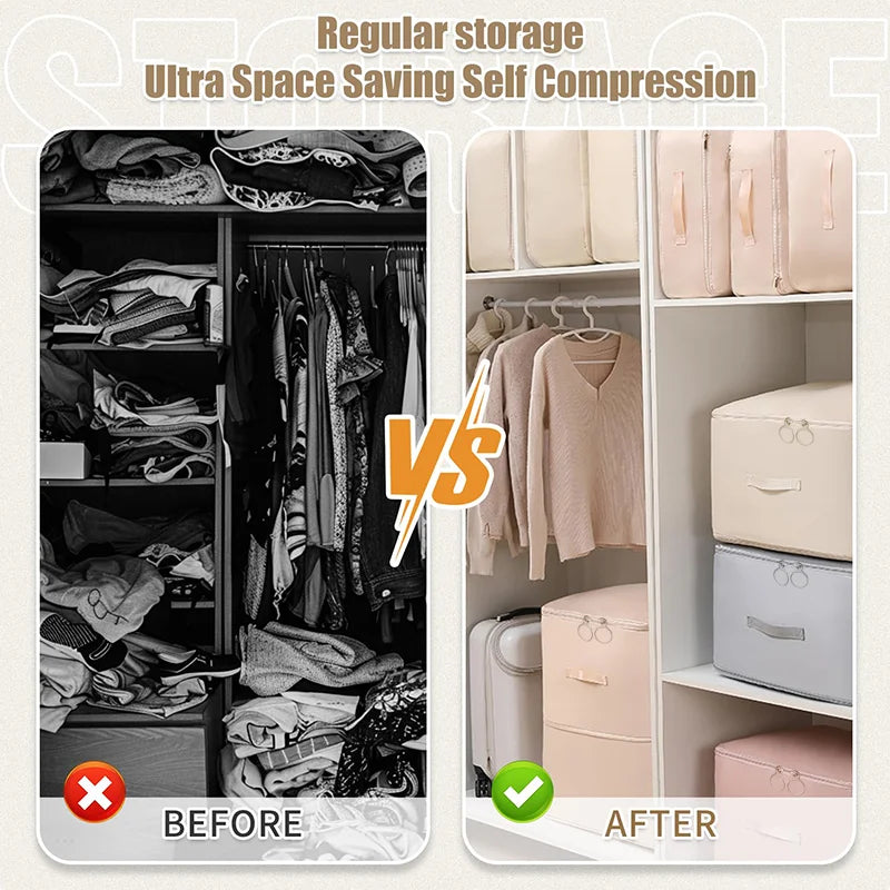 1 PC Ultra Space Saving Self Compression Organizer Upgrades Space Saver Vacuum Storage Bags for Comforter Clothing