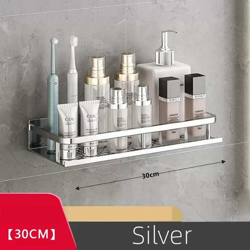 30–50 cm Aluminum Wall-Mounted Shower Shelf