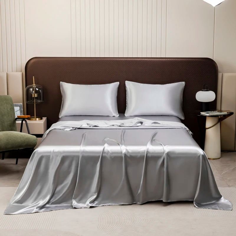 Satin Flat Sheet & Pillowcase Set