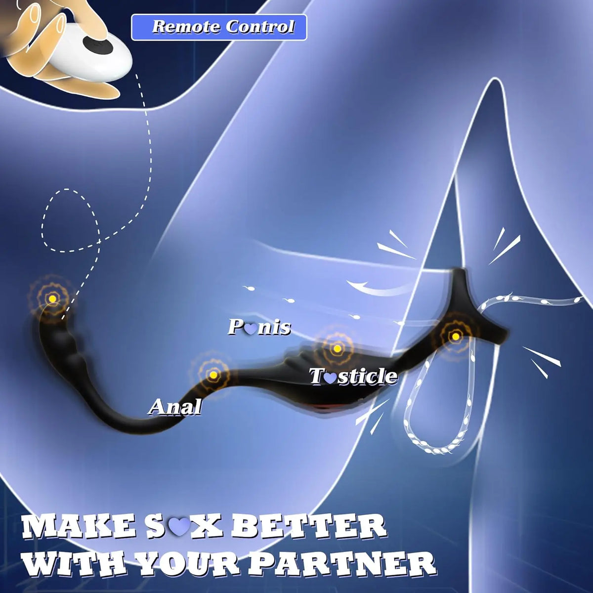 Remote-Control Prostate Massager with Vibrating Ring