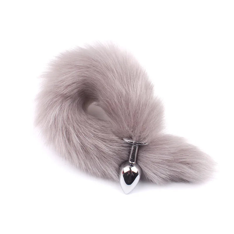 Faux Fox Tail Stainless Steel Anal Plug