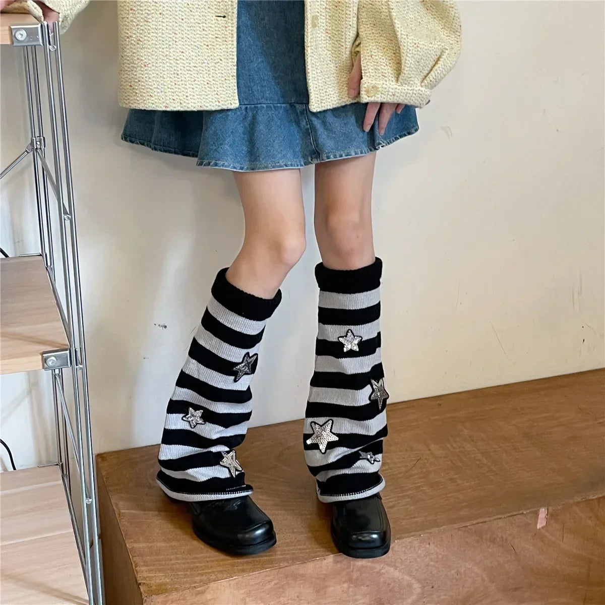 Star Stripe Gothic Lolita Leg Warmers