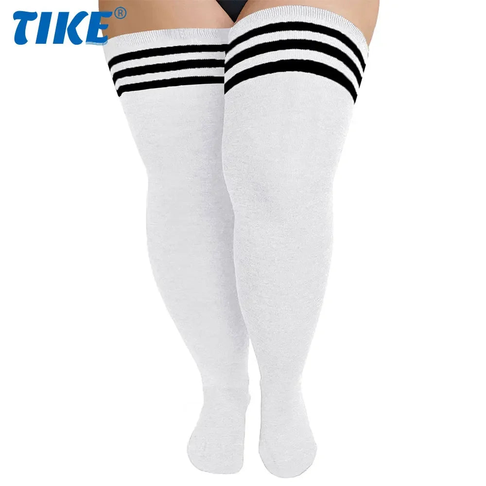 1 Pair Plus Size Thigh High Socks for Thick Thighs Women - Thigh Highs Widened Extra Long Thick Knit Socks