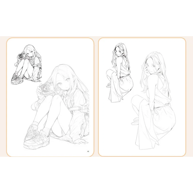 Manga Tracing Book, Anime Character Copying Practice Book, Beginner Self-study Book for Beginners, Beautiful Girl Line Art.
