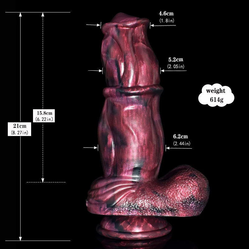SHAZ 8.27-Inch Knotted Wolf-Style Dildo