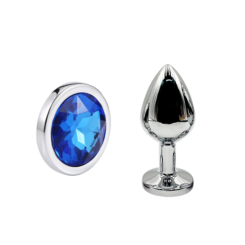 Crystal-Tip Stainless Steel Anal Plug