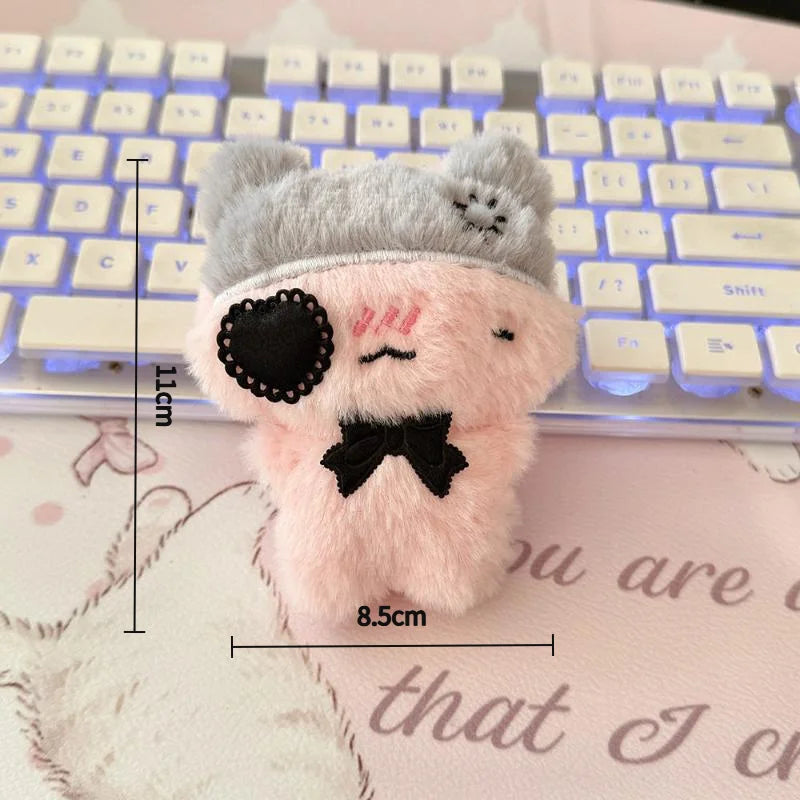 Plush Black & Pink Cat Bag Charm Keychain