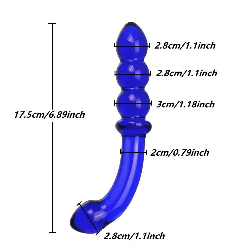 Double-Ended Crystal Glass Anal Bead Plug