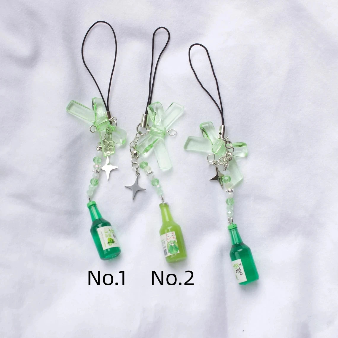 Y2K Green Soju-inspired Phone Charms | Cute & Adorable Original Green Soju Phone Charms | Soju-bottle Accessory