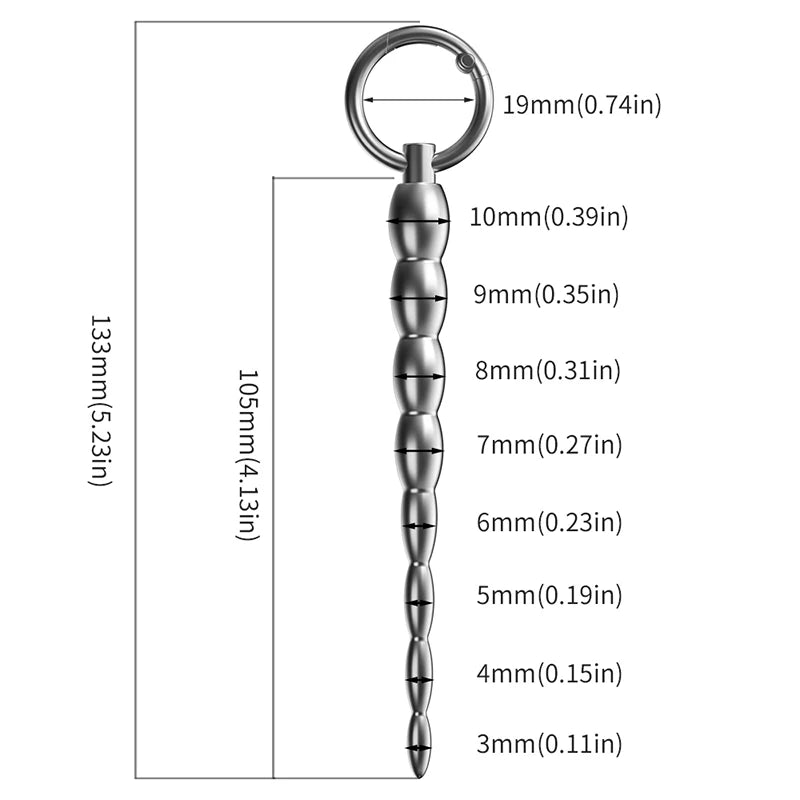 Stainless Steel Beaded Urethral Sound