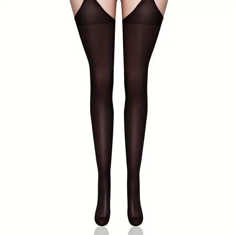 Thigh Side Open Sexy Stocking Soft Top Thigh High Stockings Suspender Garter Belt Lingerie Women's Tights Pantyhose