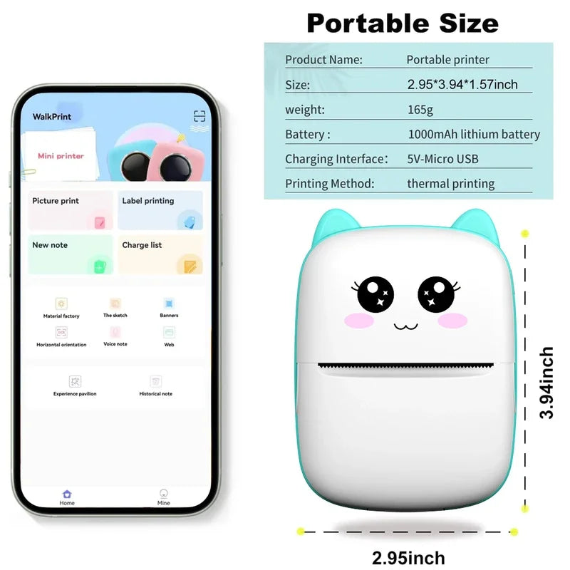 Mini Bluetooth Photo & Label Thermal Printer