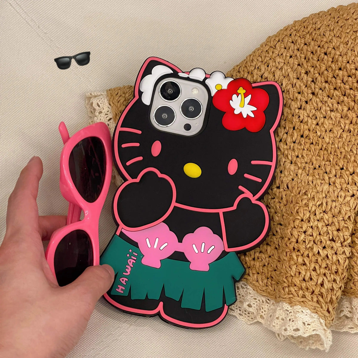 Hello Kitty Hula Skirt iPhone Case with Lanyard