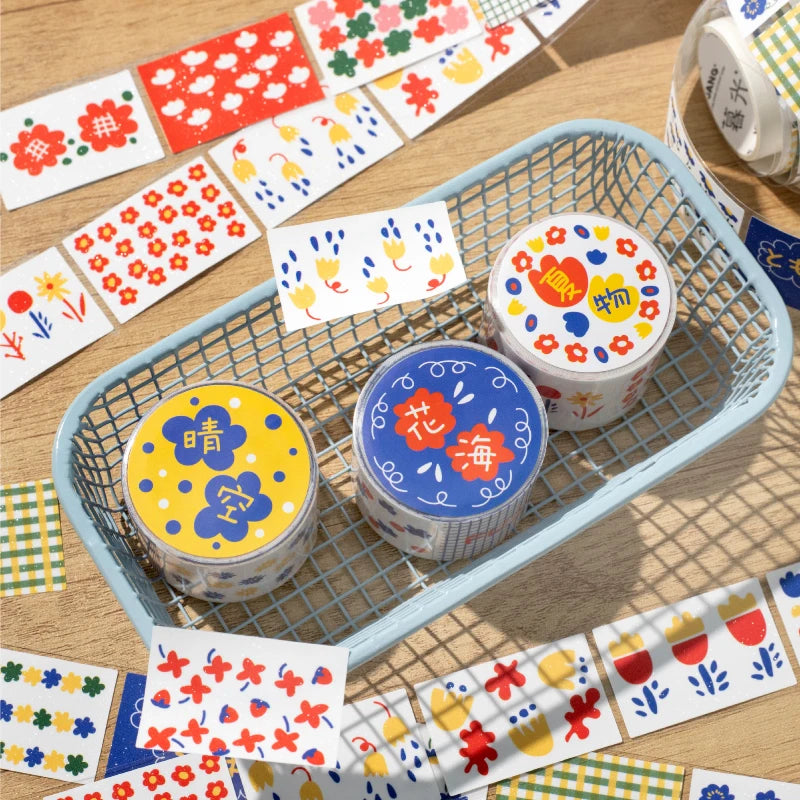 Floral Label Sticker Tape for Journaling