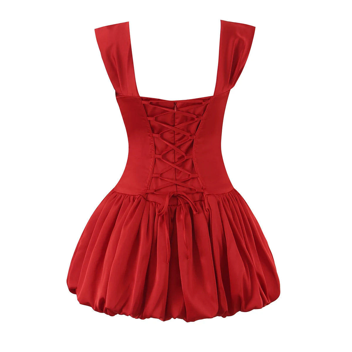 Sexy Women Satin Fold Chest Pad Bra Slash Shoulder Dress Corse Boning Low Waist Cross Lacing Up Back Ball Gown BUD Dresses Robe