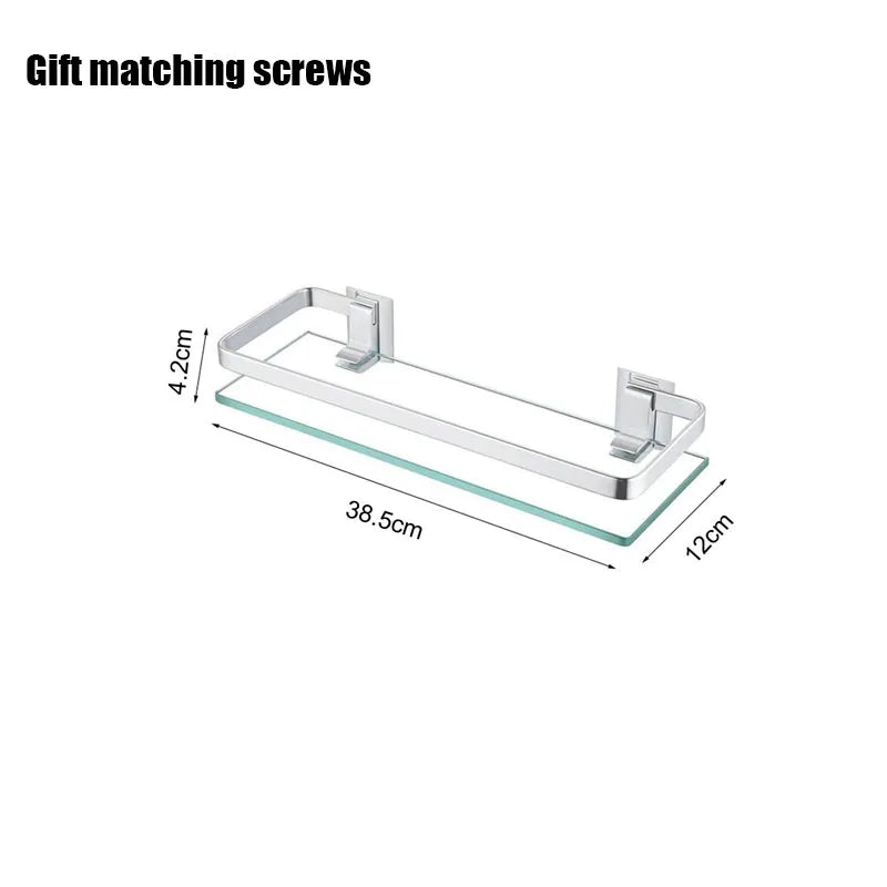 Wall-Mounted Glass Bathroom Shelf