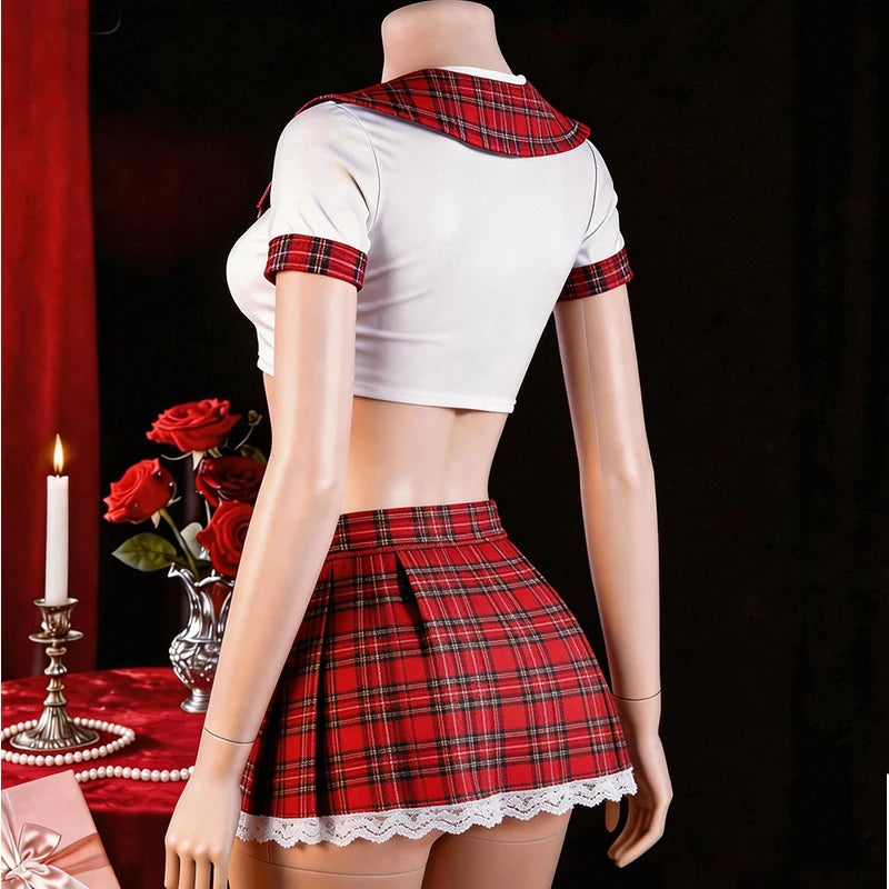 Red Sexy Lingerie Woman Porno Underwear Sexy Dress Student Cosplay Uniform Women Lingerie Erotic Underwear Babydoll Costume
