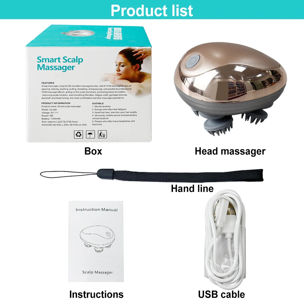 Rechargeable Handheld Scalp & Head Massager