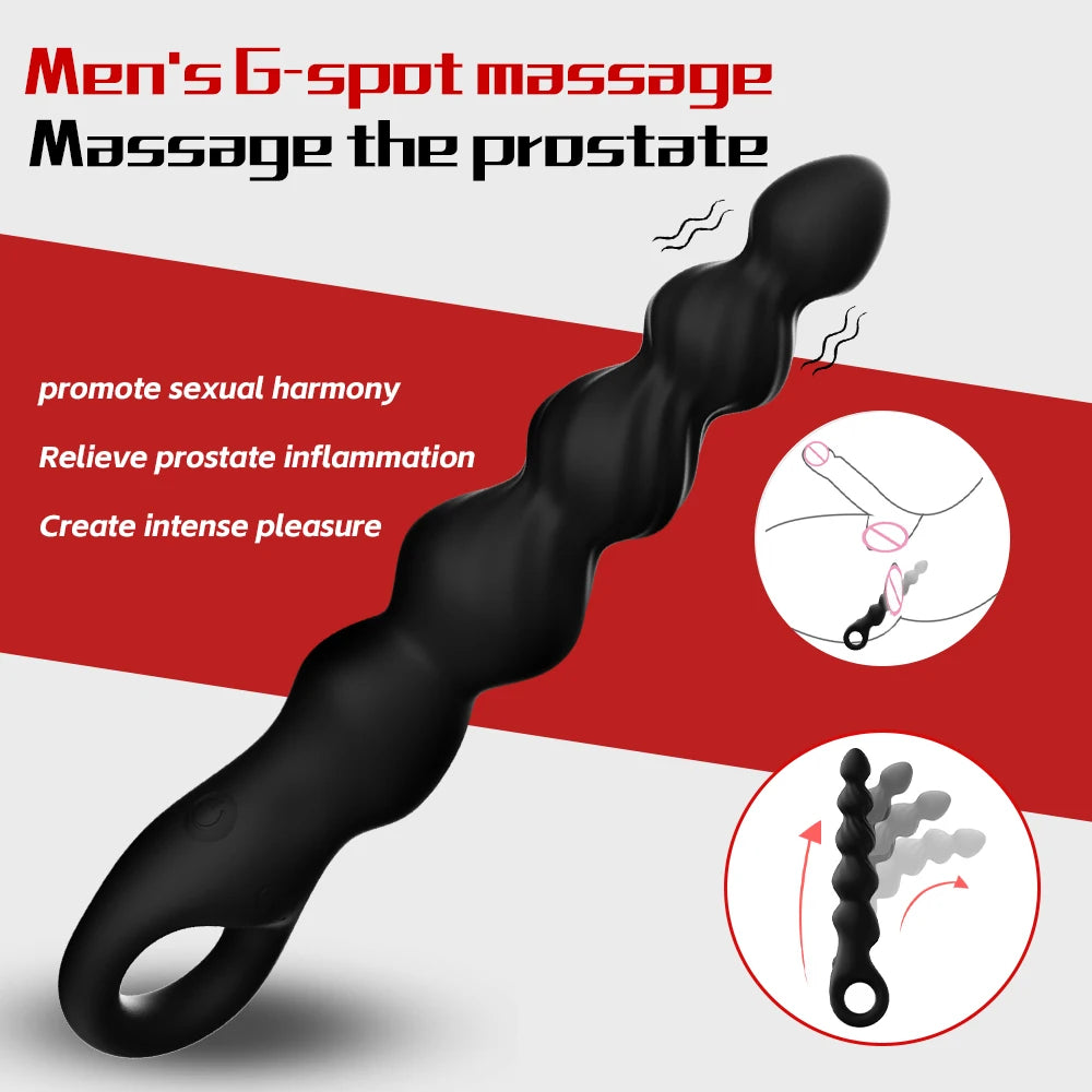 Vibrating Silicone Anal Bead Plug