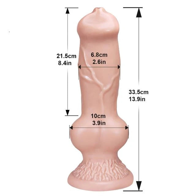 Large Animal-Style Dildo & Anal Plug with Suction Cup