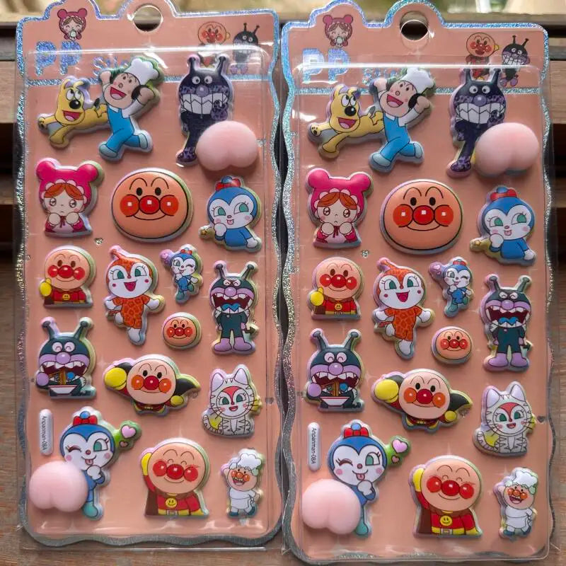 Anpanman Cartoon Anime Peripheral Stickers Diy Toy Pinch Music Creative Decompression Stickers Birthday Gifts for Boys and Girls
