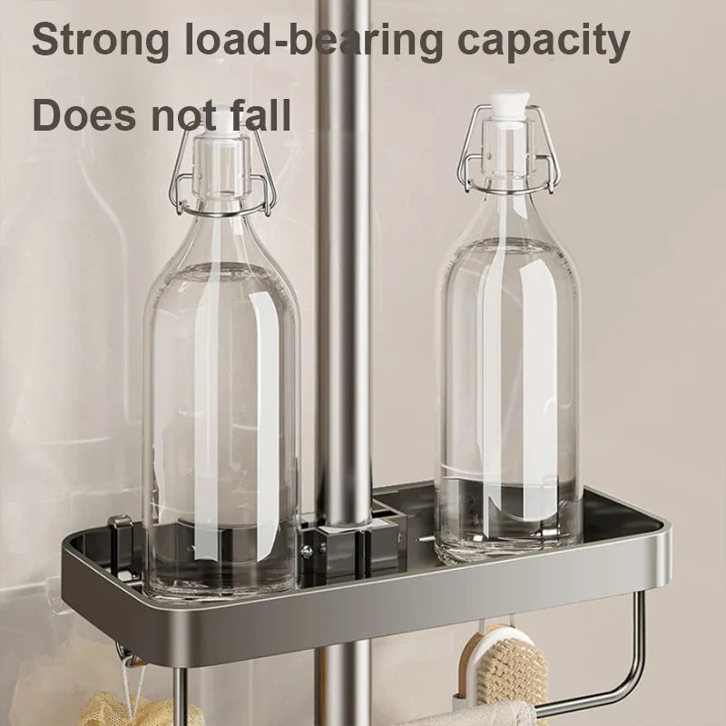 Removable Aluminum Shower Rod Storage Tray