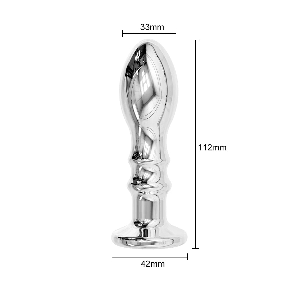 Remote-Control Stainless Steel Vibrating Anal Plug